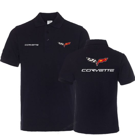 New Brand Business tops Men Casual Cotton Chevrolet Corvette polo shirt men Short Sleeve Tops Solid colour clothes