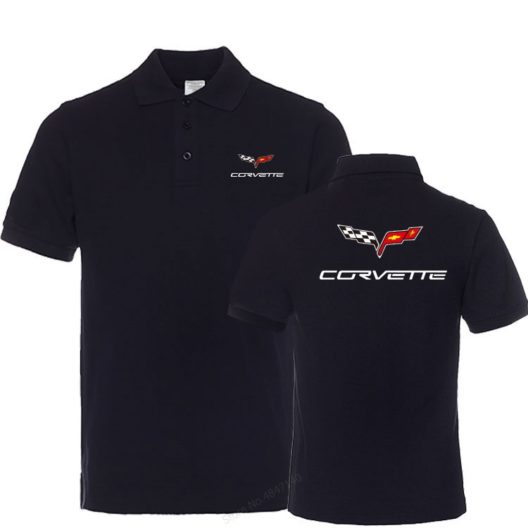 New Brand Business tops Men Casual Cotton Chevrolet Corvette polo shirt men Short Sleeve Tops Solid colour clothes
