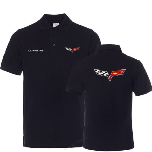 New Brand Business tops Men Casual Cotton Chevrolet Corvette polo shirt men Short Sleeve Tops Solid colour clothes