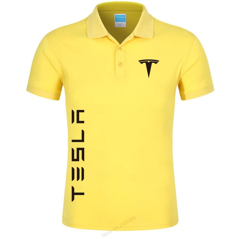 2019 Men's colors Tesla polo shirts casual men's short-sleeved tesla motors polo shirt brand Men polos
