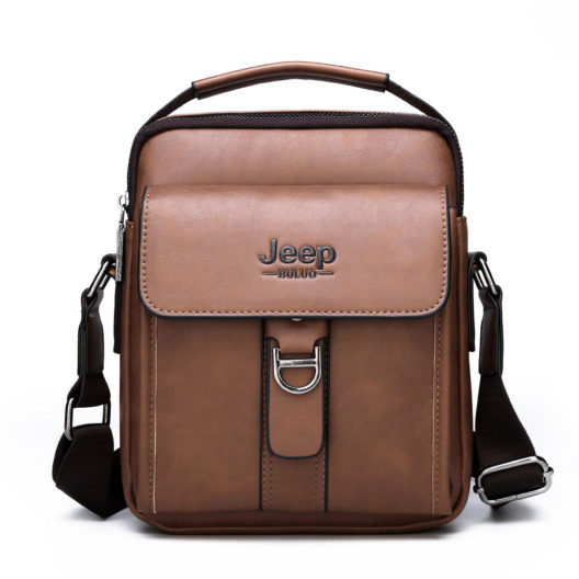 JEEP BULUO Brand New High Quality Leather Crossbody Bags For Men Man's Shoulder Messenger Bag Business Casual Fashion Tote Bag